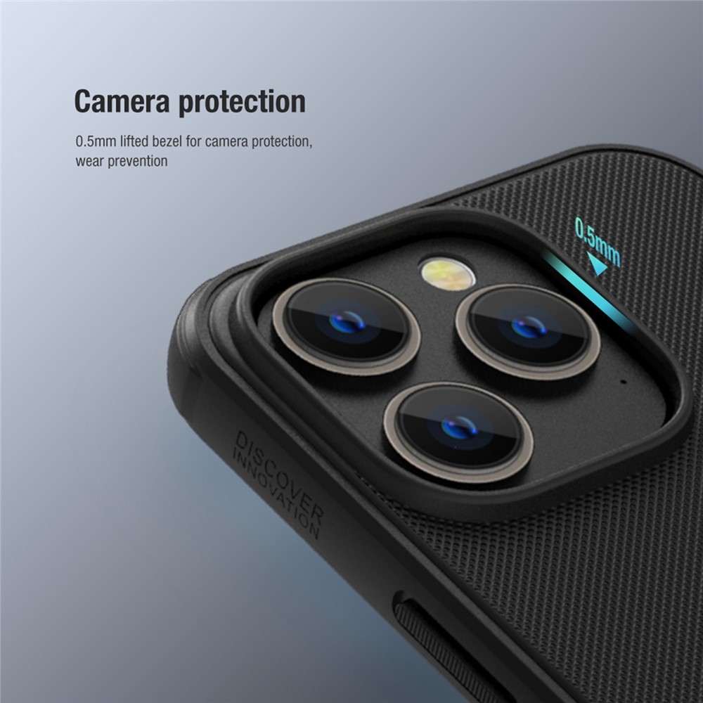 NILLKIN Super Frosted Shield Pro Phone Case for iPhone 14 Pro Max 6.7 inch, Anti-scratch Matte Finish PC Back TPU Frame Hybrid Cover - Black-5