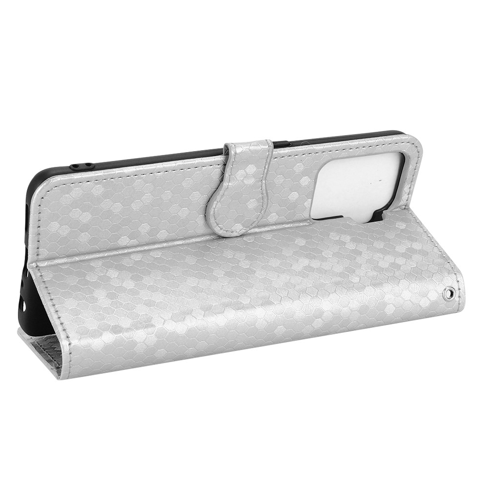 For Oppo A94 4G / F19 Pro 4G / Reno5 F 4G / Reno5 Lite, Phone Case Dot Pattern Imprinted PU Leather Protector Wallet Phone Case with Strap / Stand - Silver-3
