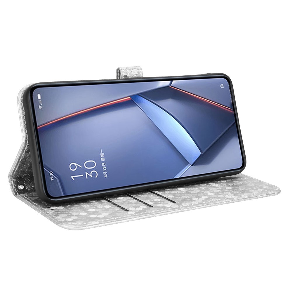 For Oppo A94 4G / F19 Pro 4G / Reno5 F 4G / Reno5 Lite, Phone Case Dot Pattern Imprinted PU Leather Protector Wallet Phone Case with Strap / Stand - Silver-4