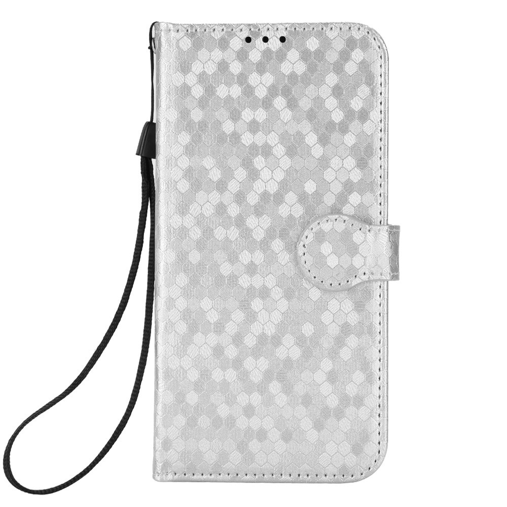 For Oppo A94 4G / F19 Pro 4G / Reno5 F 4G / Reno5 Lite, Phone Case Dot Pattern Imprinted PU Leather Protector Wallet Phone Case with Strap / Stand - Silver-6