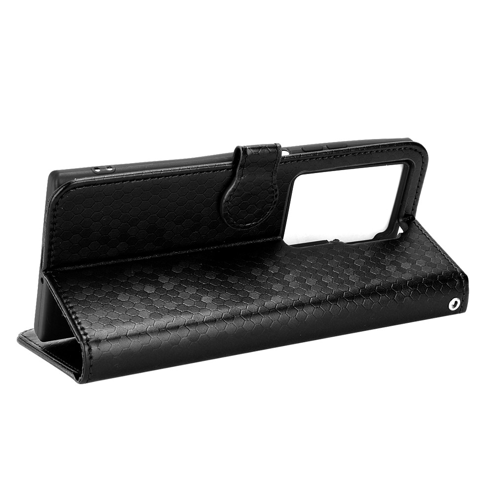 Anti-fingerprint Phone Case for ZTE Axon 40 Ultra 5G Dot Pattern Imprinted PU Leather Phone Case Wallet Stand Folio Flip Cover with Strap - Black-3
