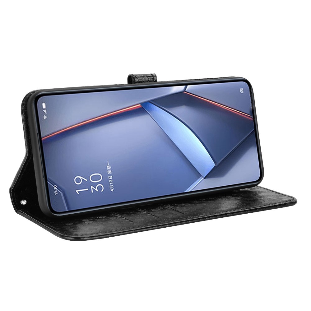 Anti-fingerprint Phone Case for ZTE Axon 40 Ultra 5G Dot Pattern Imprinted PU Leather Phone Case Wallet Stand Folio Flip Cover with Strap - Black-4