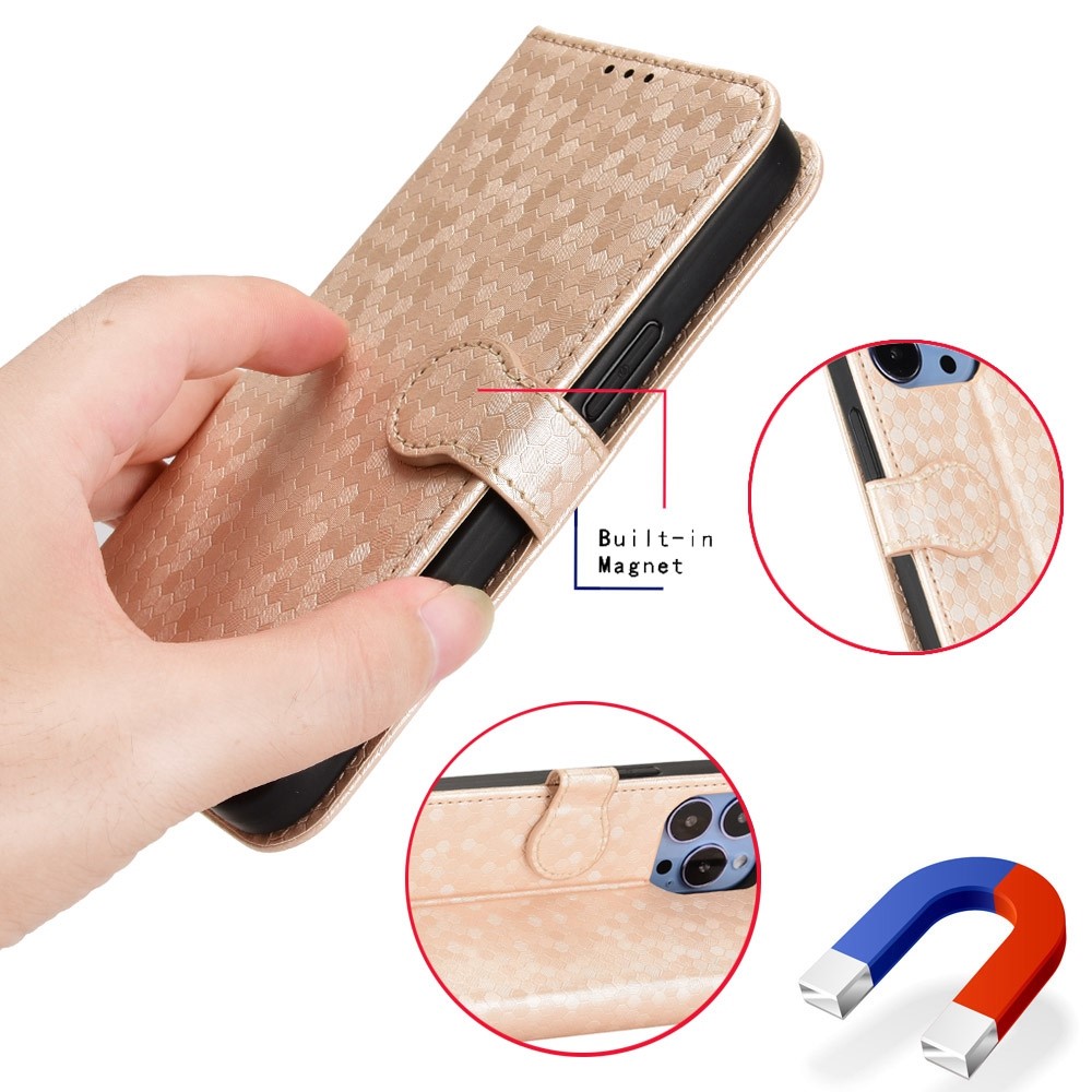 Anti-fingerprint Phone Case for ZTE Axon 40 Ultra 5G Dot Pattern Imprinted PU Leather Phone Case Wallet Stand Folio Flip Cover with Strap - Black-5