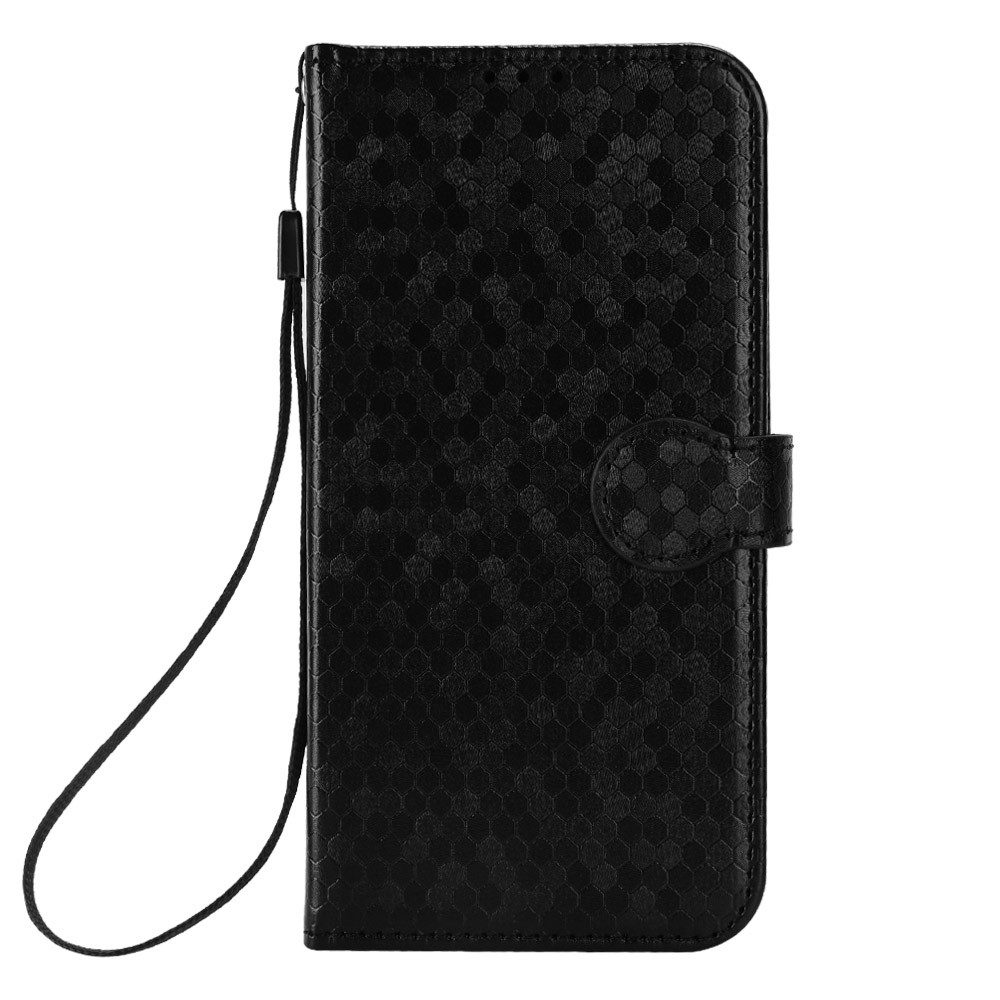 Anti-fingerprint Phone Case for ZTE Axon 40 Ultra 5G Dot Pattern Imprinted PU Leather Phone Case Wallet Stand Folio Flip Cover with Strap - Black-6