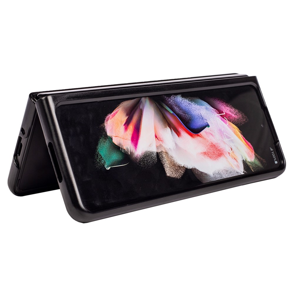 For Samsung Galaxy Z Fold4 5G Stylish Texture Imprinted PU Leather + PC Shockproof Phone Case Shell - Pink-3