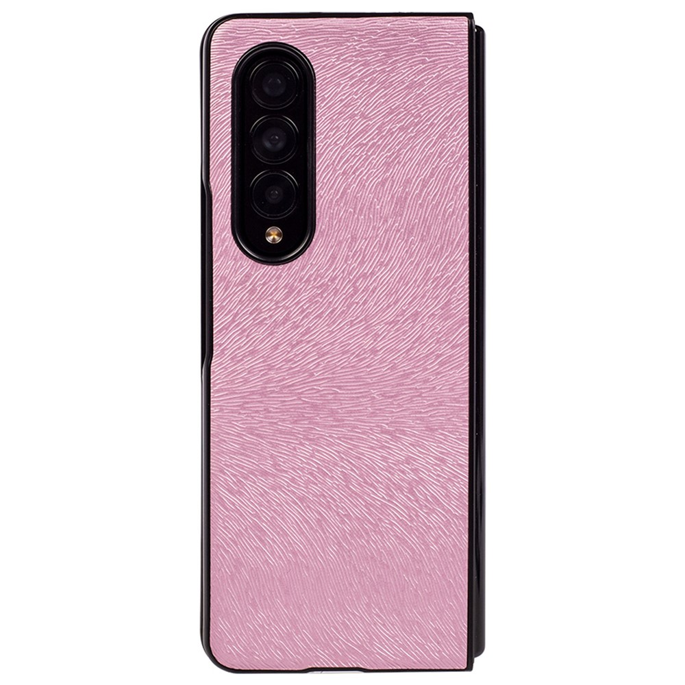 For Samsung Galaxy Z Fold4 5G Stylish Texture Imprinted PU Leather + PC Shockproof Phone Case Shell - Pink-4