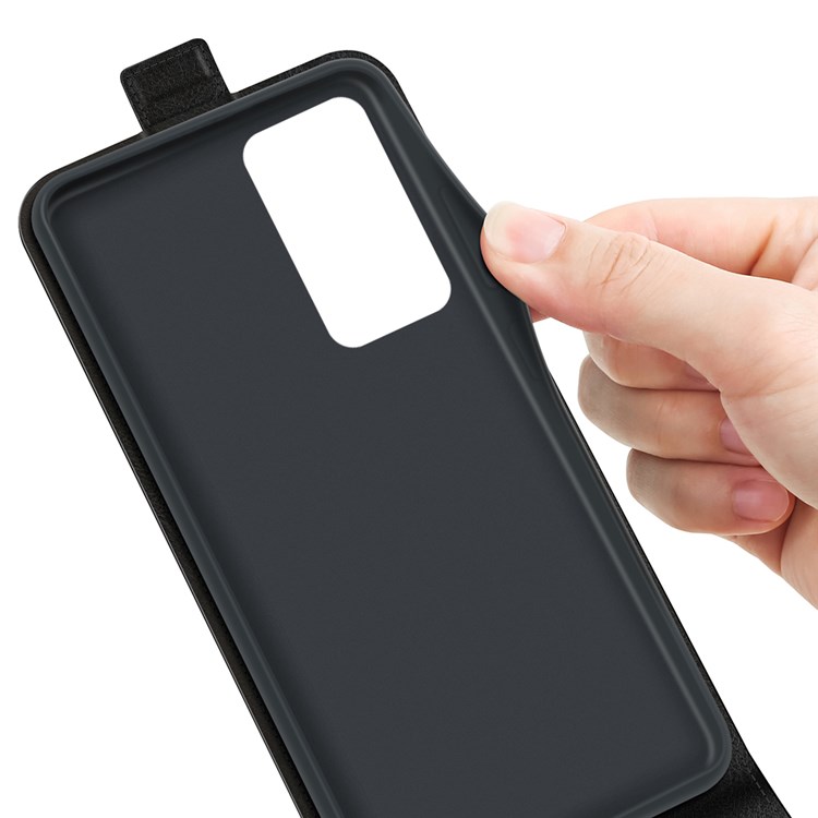 For Xiaomi Poco F4 5G / Redmi K40S 5G Vertical Flip Crazy Horse Texture PU Leather Cover Card Holder Phone Case - Black-3