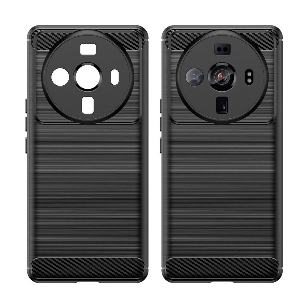 Brushed Slim Phone Case for Xiaomi 12S Ultra 5G, Carbon Fiber Texture TPU Cover Scratch Resistant Cell Phone Shell - Black-8