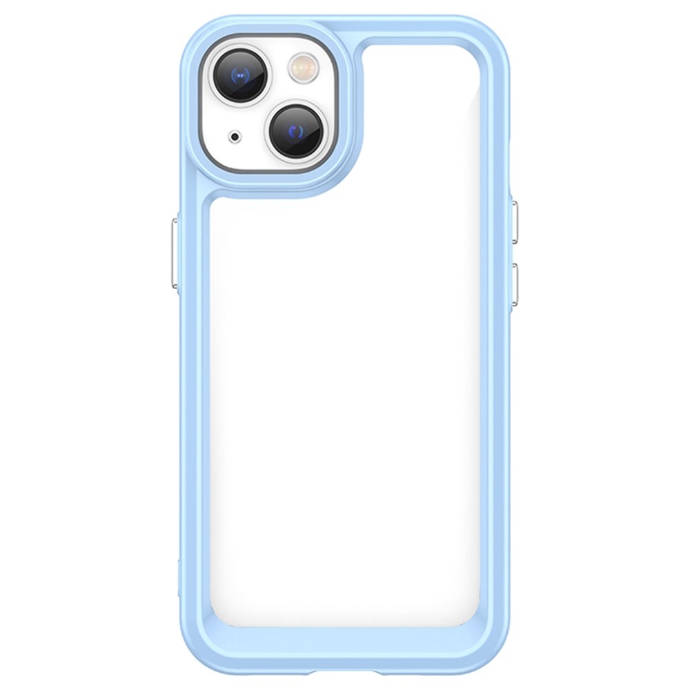 For iPhone 14 Max 6.7 inch TPU + Acrylic Hybrid Phone Case Anti-drop Anti-fingerprint Back Cover - Blue-2
