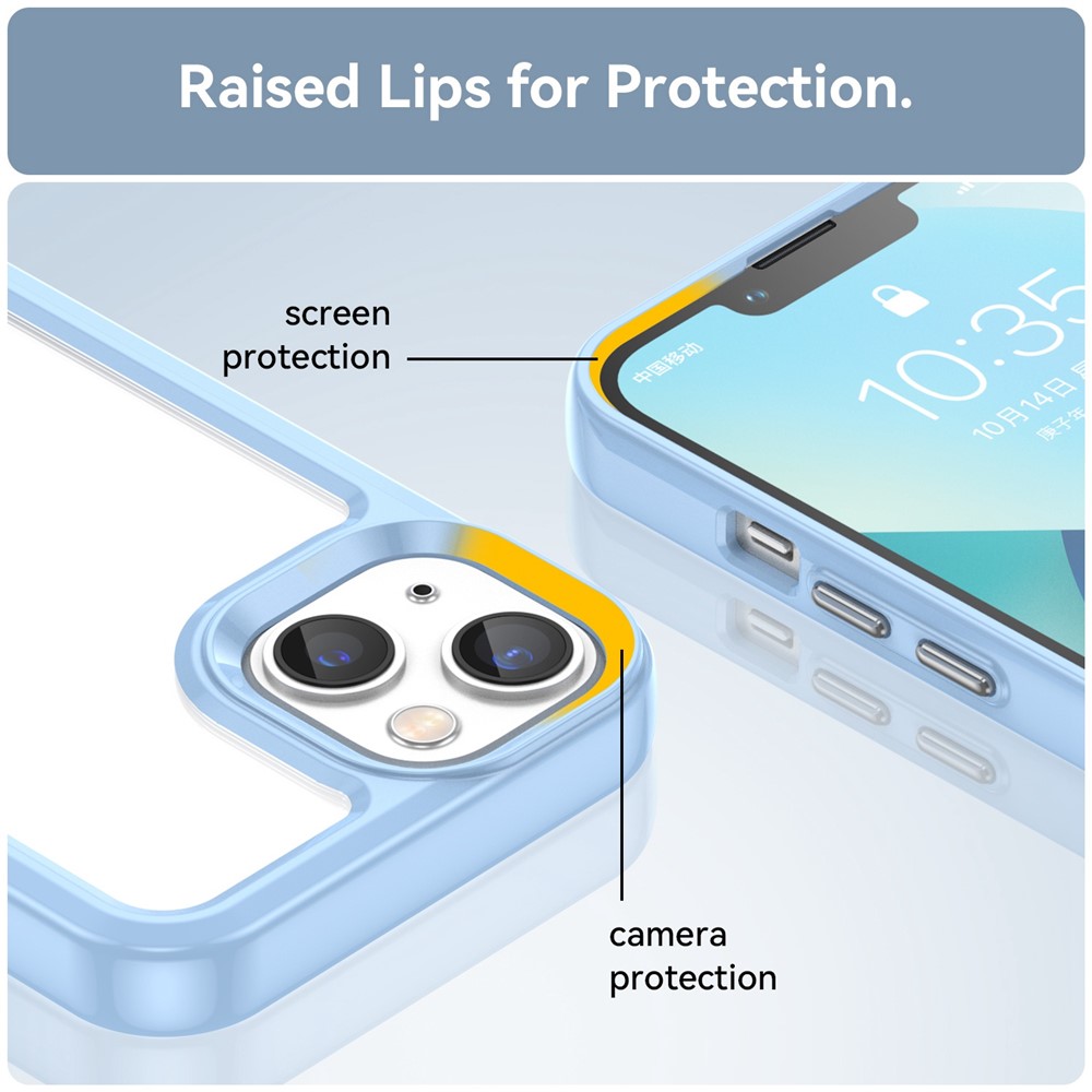 For iPhone 14 Max 6.7 inch TPU + Acrylic Hybrid Phone Case Anti-drop Anti-fingerprint Back Cover - Blue-7