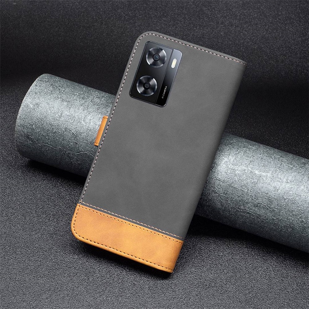 BINFEN COLOR BF Leather Case Series-7 for Oppo A57 4G Style 11 Matte Surface Stand Feature PU Leather Wallet Style Flip Cell Phone Case - Black-4