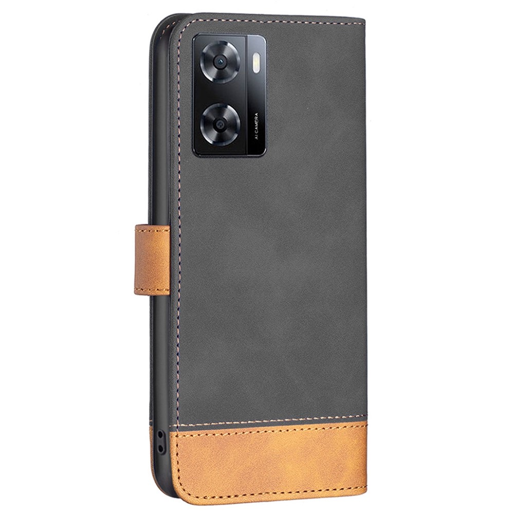 BINFEN COLOR BF Leather Case Series-7 for Oppo A57 4G Style 11 Matte Surface Stand Feature PU Leather Wallet Style Flip Cell Phone Case - Black-7