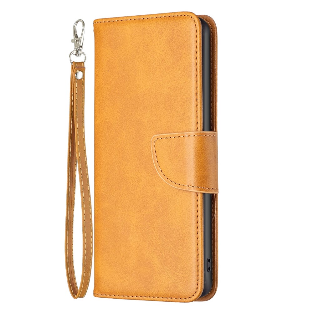 For Oppo A57 4G BF Leather Series-4 Leather Stand Wallet Phone Case Shockproof Magnetic Clasp Cover with Wrist Strap - Yellow-6