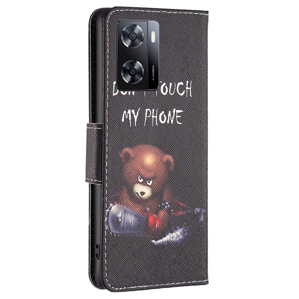 For Oppo A57 4G BF Pattern Printing Leather Series-1 Magnetic Clasp Phone PU Leather Case Flip Stand Wallet Drop-proof Cover - Bear-7