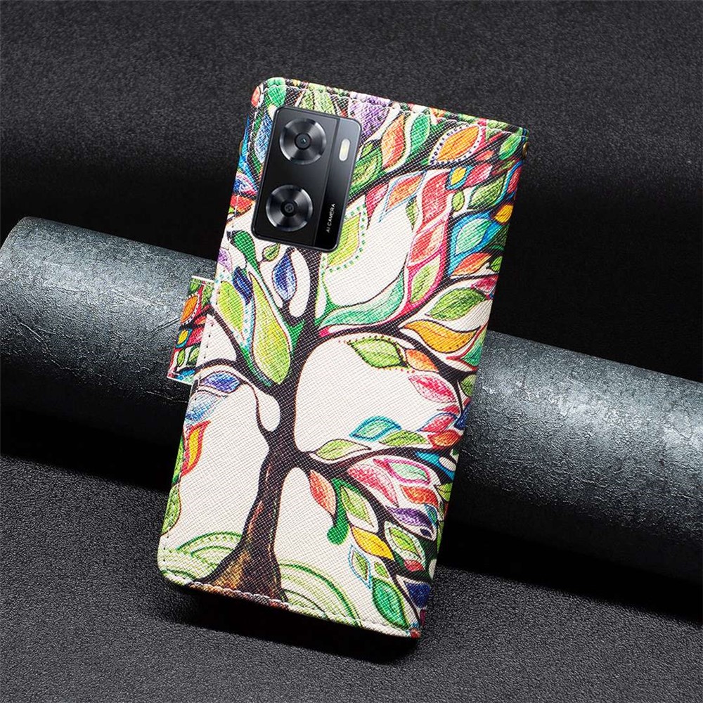BF Pattern Printing Leather Series-4 for Oppo A57 4G Style-03 Pattern Printing Zipper Pocket Design PU Leather Phone Case Flip Stand Wallet Cover - Life Tree-5