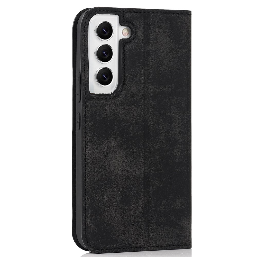 For Samsung Galaxy S22 Ultra 5G Shockproof RFID Blocking PU Leather Phone Case Auto Closing Magnetic Anti-scratch Phone Cover - Black-10