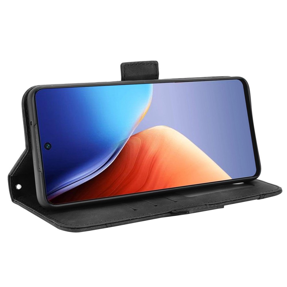 For Tecno Camon 19 Pro 4G Impact Resistant PU Leather Flip Wallet Case Multiple Card Slots Stand Magnetic Mobile Phone Cover - Black-3
