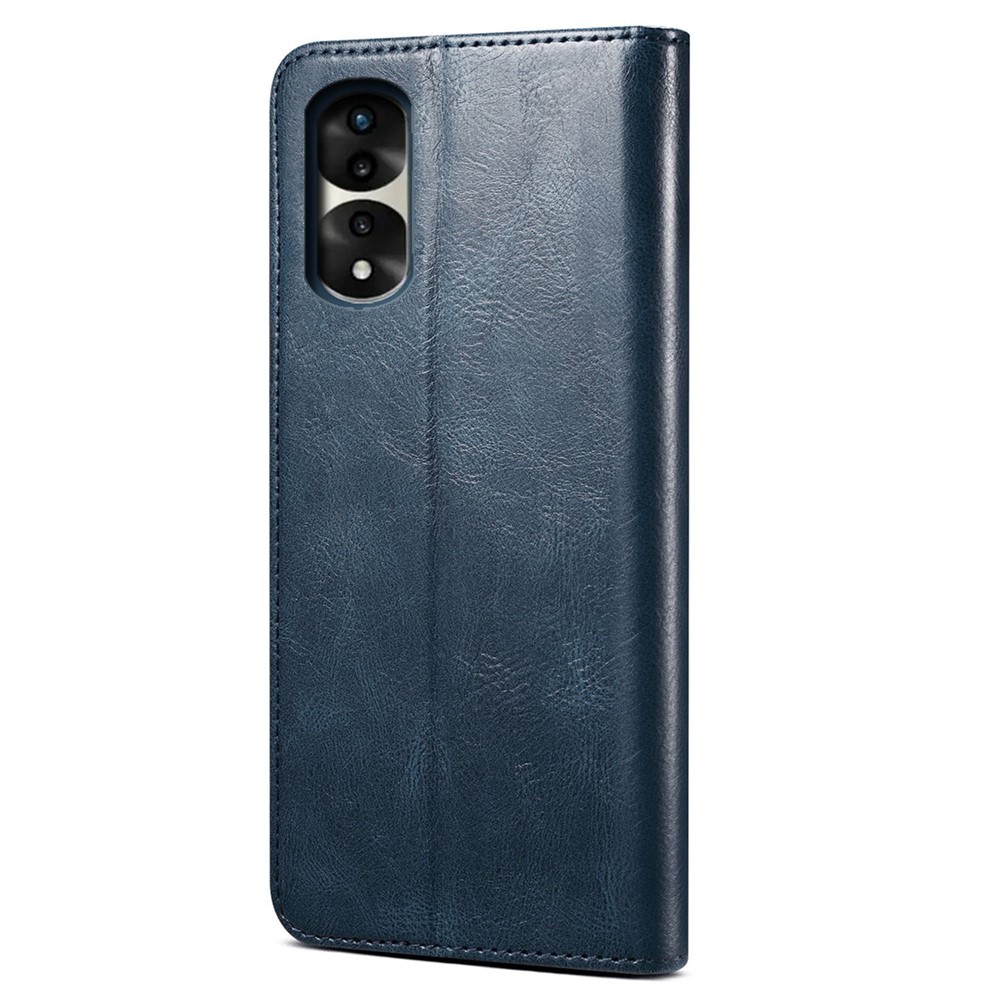 For Honor 70 Pro 5G / 70 Pro+ 5G Shockproof Waxy Crazy Horse Texture Wallet Case Stand Magnetic Auto-absorbed Leather Mobile Phone Cover - Blue-9
