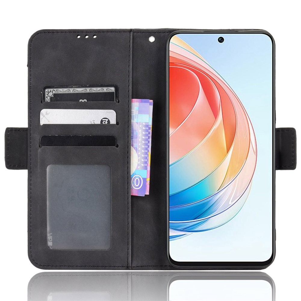 For Honor X40i 5G Fully Wrapped PU Leather Flip Wallet Case Multiple Card Slots Stand Magnetic Mobile Phone Cover - Black-2