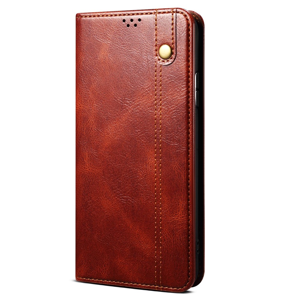 For Honor 70 5G Shockproof Waxy Crazy Horse Texture Wallet Case Stand Anti-scratch PU Leather Mobile Phone Cover - Brown-10
