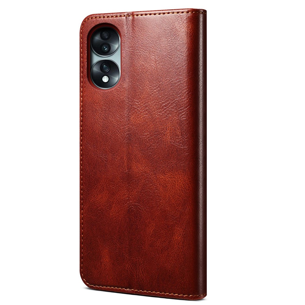 For Honor 70 5G Shockproof Waxy Crazy Horse Texture Wallet Case Stand Anti-scratch PU Leather Mobile Phone Cover - Brown-11
