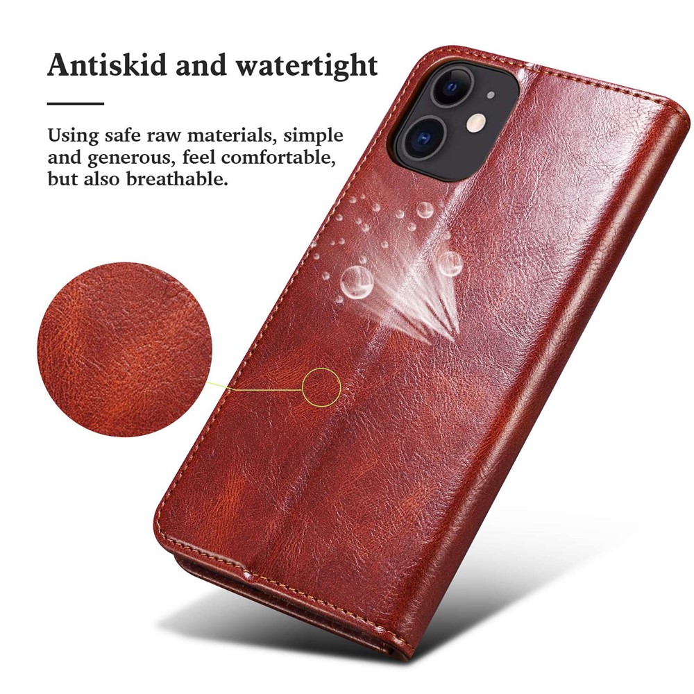 For Honor 70 5G Shockproof Waxy Crazy Horse Texture Wallet Case Stand Anti-scratch PU Leather Mobile Phone Cover - Brown-7