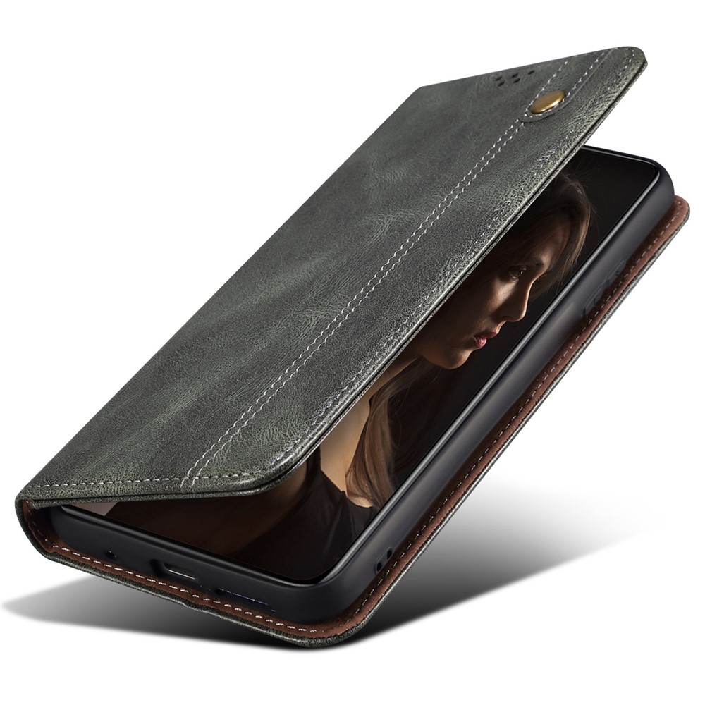 For vivo S15 5G Anti-fall PU Leather Mobile Phone Cover Wear-resistant Waxy Crazy Horse Texture Wallet Case Stand - Green-6