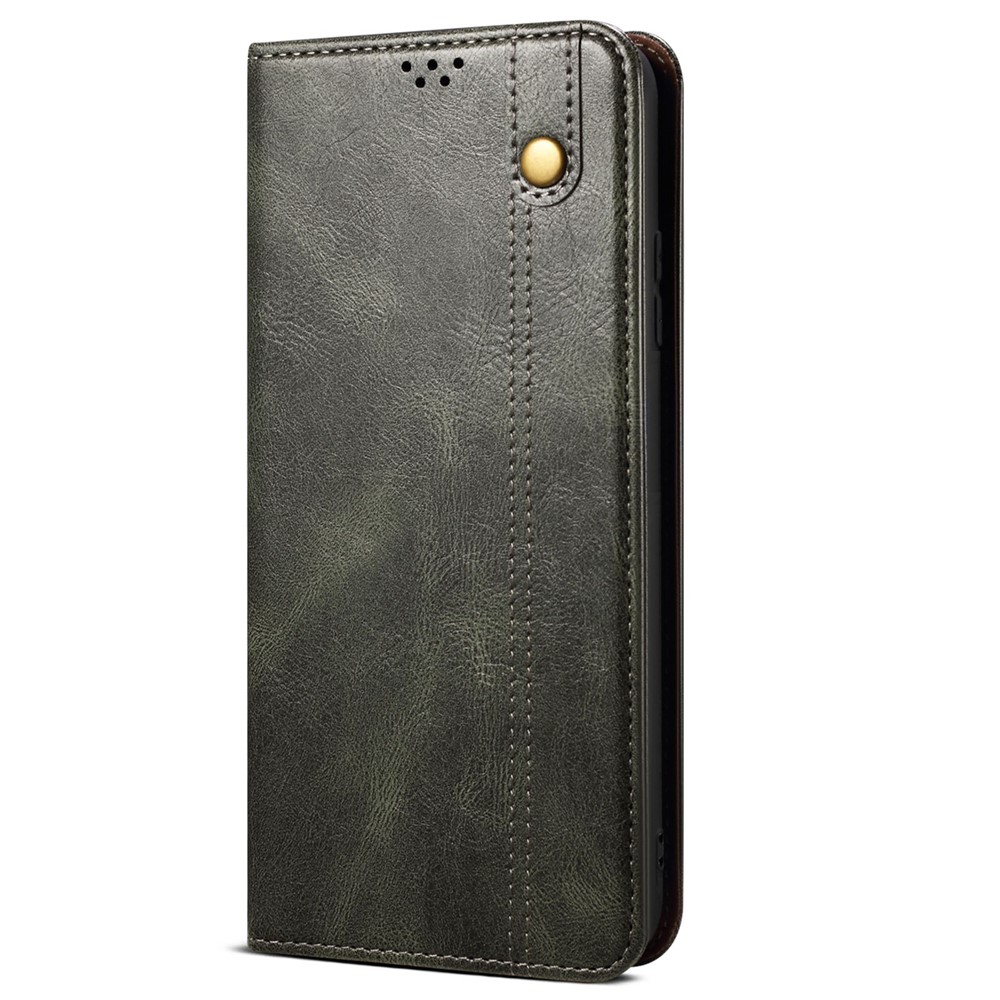 For vivo S15 5G Anti-fall PU Leather Mobile Phone Cover Wear-resistant Waxy Crazy Horse Texture Wallet Case Stand - Green-7
