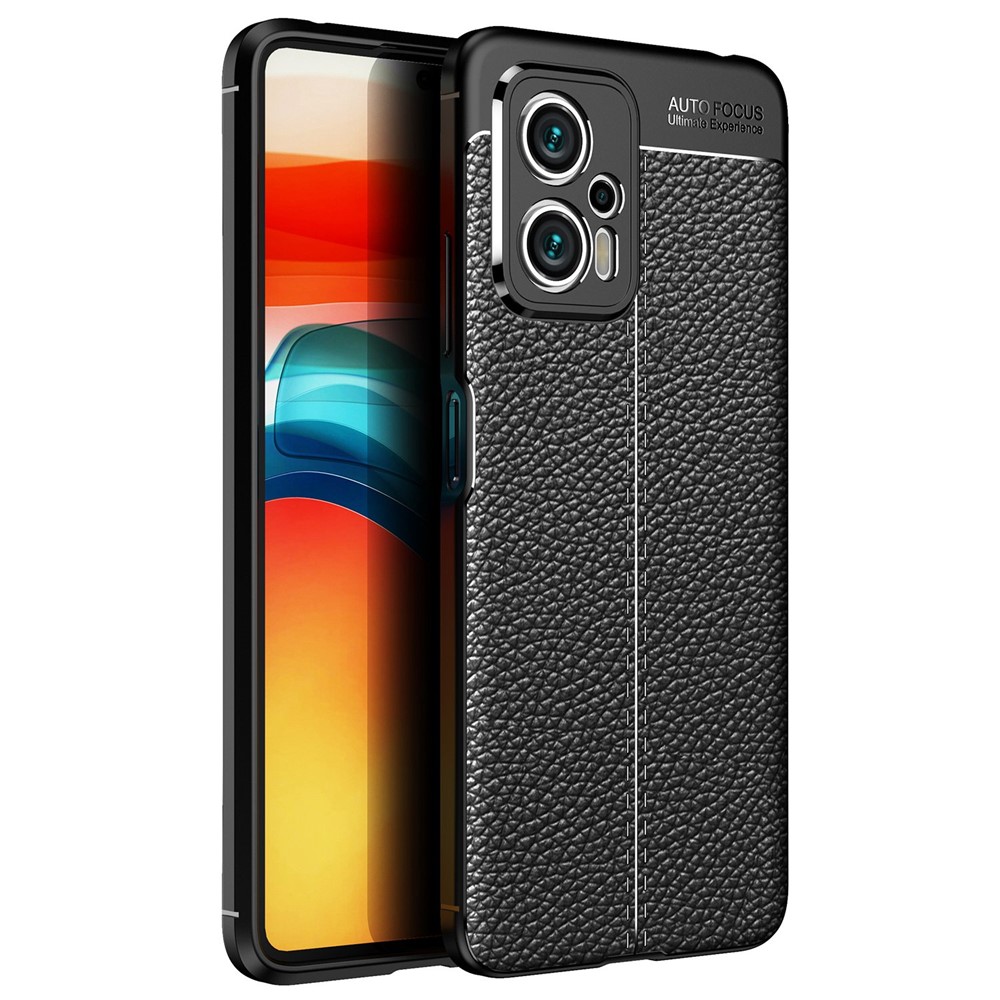 For Xiaomi Redmi Note 11T Pro 5G / Redmi Note 11T Pro+ 5G / Poco X4 GT 5G Litchi Skin Slim Phone Case Soft TPU Phone Protective Cover - Black-1