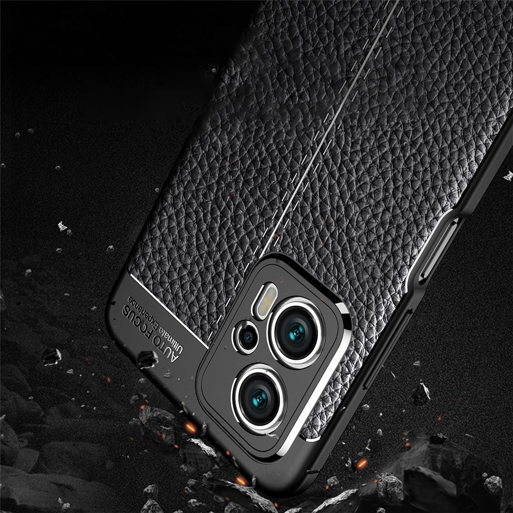 For Xiaomi Redmi Note 11T Pro 5G / Redmi Note 11T Pro+ 5G / Poco X4 GT 5G Litchi Skin Slim Phone Case Soft TPU Phone Protective Cover - Black-4