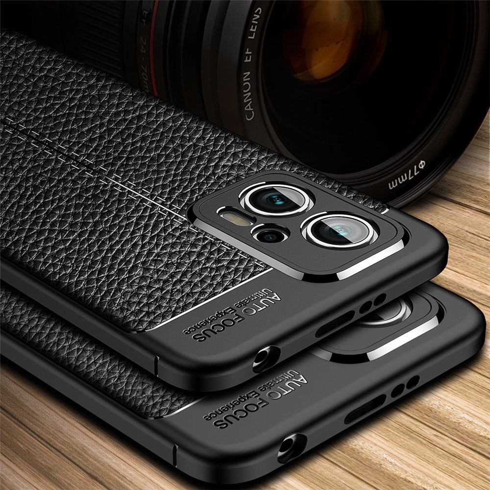 For Xiaomi Redmi Note 11T Pro 5G / Redmi Note 11T Pro+ 5G / Poco X4 GT 5G Litchi Skin Slim Phone Case Soft TPU Phone Protective Cover - Black-6