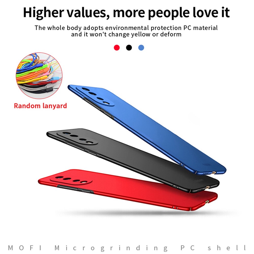 MOFI JK PC Series-1 Shield for Honor 70 Pro 5G Scratch-resistant Matte Hard PC Back Case Well-protected Phone Shell with Strap - Black-11