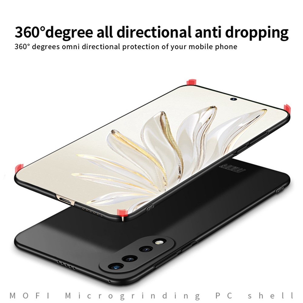 MOFI JK PC Series-1 Shield for Honor 70 Pro 5G Scratch-resistant Matte Hard PC Back Case Well-protected Phone Shell with Strap - Black-7