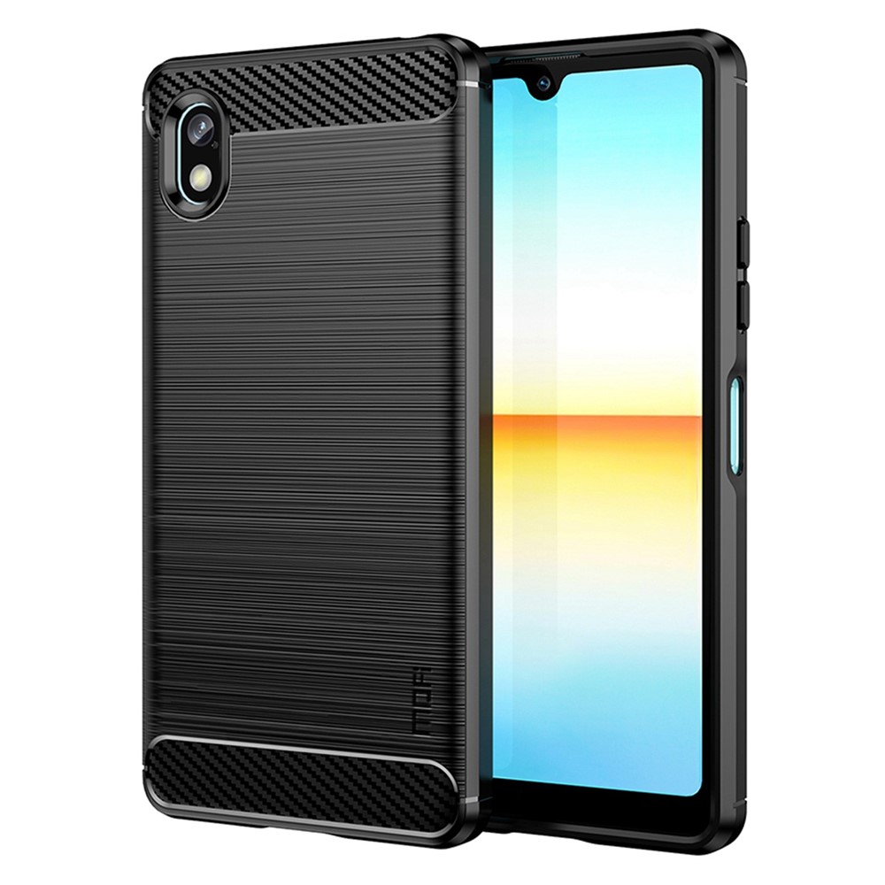 MOFI JK TPU Series-1 for Sony Xperia Ace III Brushed Surface Carbon Fiber Phone Cover Anti-scratch Soft TPU Case - Black-1