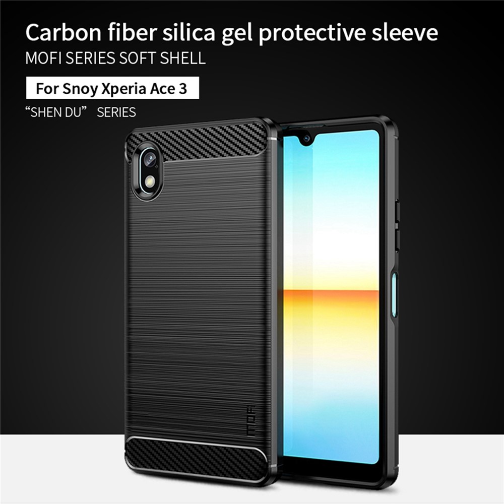 MOFI JK TPU Series-1 for Sony Xperia Ace III Brushed Surface Carbon Fiber Phone Cover Anti-scratch Soft TPU Case - Black-3