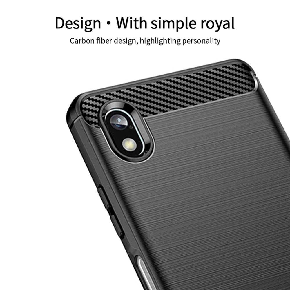 MOFI JK TPU Series-1 for Sony Xperia Ace III Brushed Surface Carbon Fiber Phone Cover Anti-scratch Soft TPU Case - Black-5