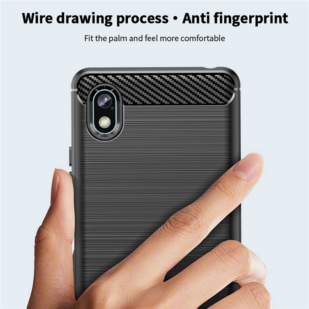 MOFI JK TPU Series-1 for Sony Xperia Ace III Brushed Surface Carbon Fiber Phone Cover Anti-scratch Soft TPU Case - Black-8