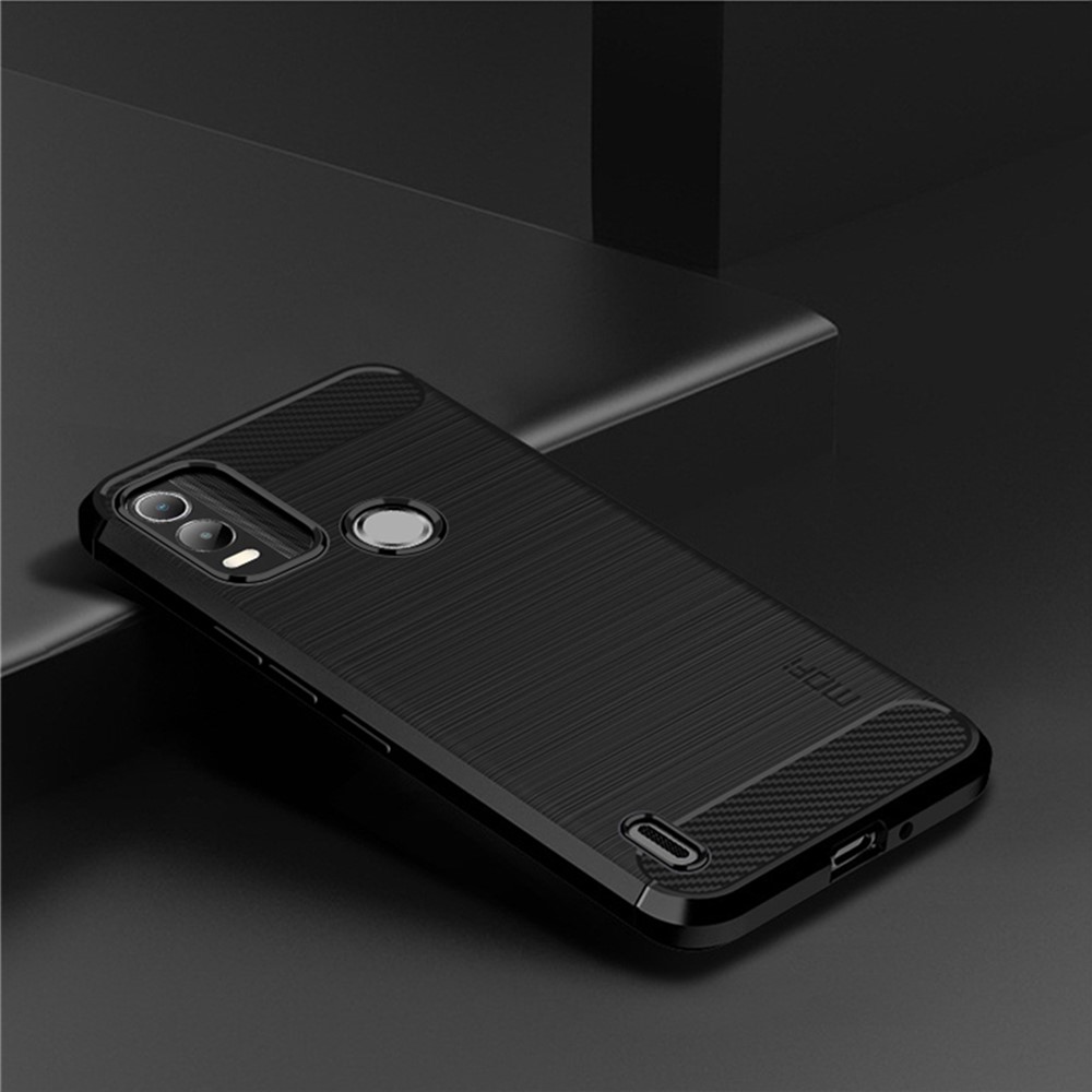 MOFI JK TPU Series-1 for Nokia C21 Plus 4G Brushed Surface Soft TPU Drop-proof Case Carbon Fiber Phone Case - Black-2