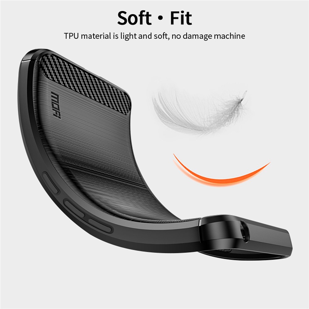MOFI JK TPU Series-1 for Nokia C21 Plus 4G Brushed Surface Soft TPU Drop-proof Case Carbon Fiber Phone Case - Black-4
