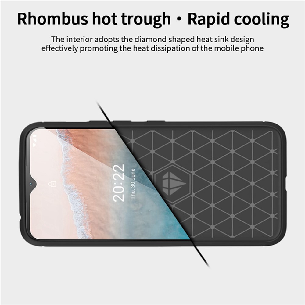 MOFI JK TPU Series-1 for Nokia C21 Plus 4G Brushed Surface Soft TPU Drop-proof Case Carbon Fiber Phone Case - Black-7