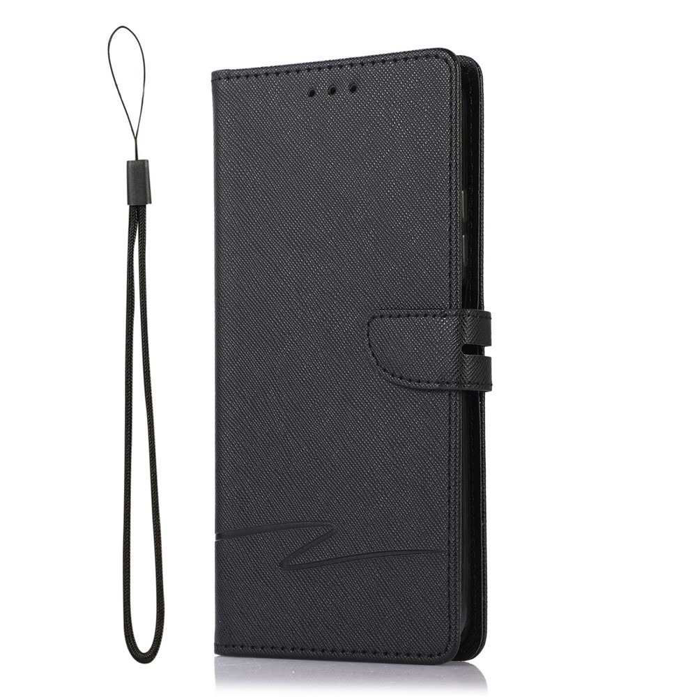 For Xiaomi Redmi Note 11 4G (MediaTek) / 10 2022 4G / 10 4G (2021) / 10 Prime Phone Case Cross Texture Drop-proof Leather Stand Case Wallet Phone Cover - Black-6
