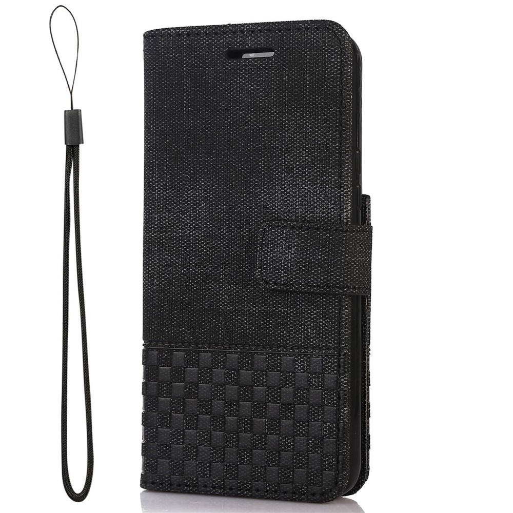 For Samsung Galaxy S22 5G Cloth Texture PU Leather Magnetic Clasp Phone Case All-round Protection Stand Wallet RFID Blocking Cover - Black-5