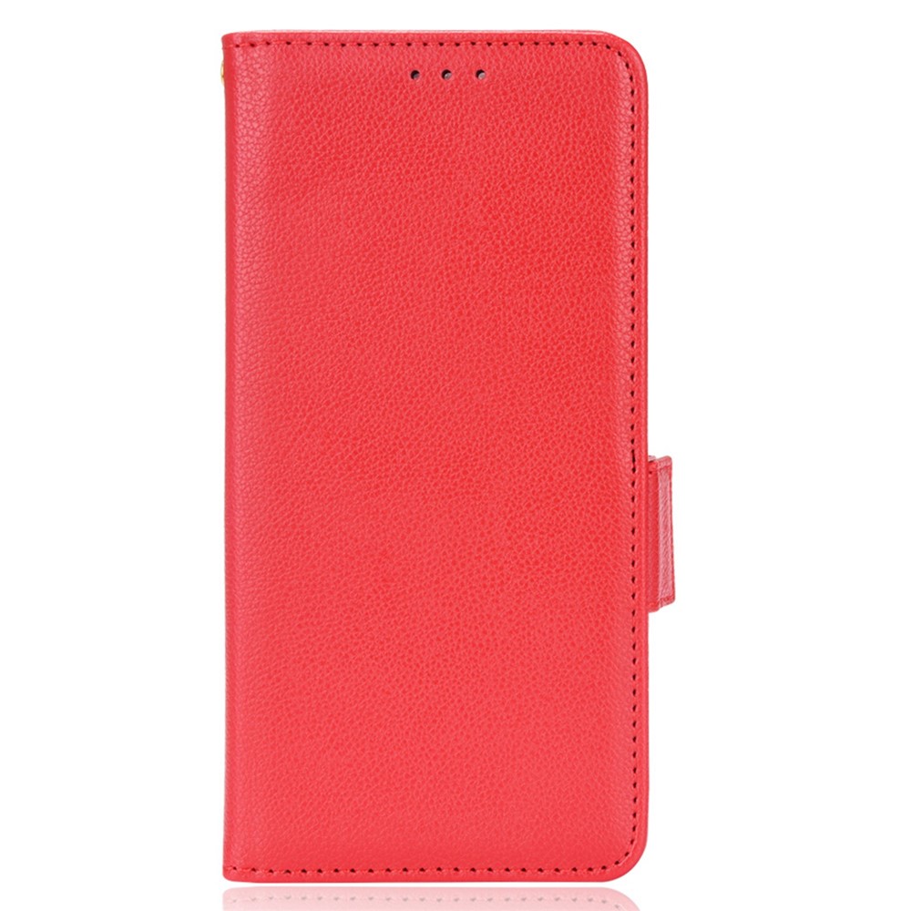 For Xiaomi Black Shark 5 Pro Mobile Phone Case Shockproof Litchi Texture Wallet Stand PU Leather Anti-scratch Magnetic Shell - Red-7
