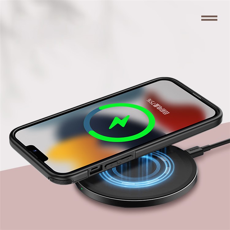WLONS for iPhone 14 6.1 inch Defender Series Matte PC + TPU Back Protector Phone Cover Anti-fall Protective Case - Black-3