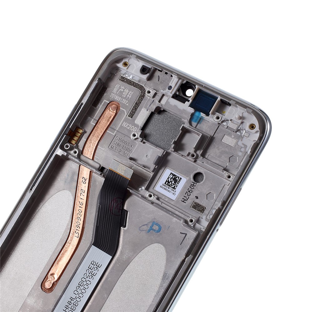 For Xiaomi Redmi Note 8 Pro Grade C LCD Screen and Digitizer Assembly + Frame (without Logo) - Silver-4