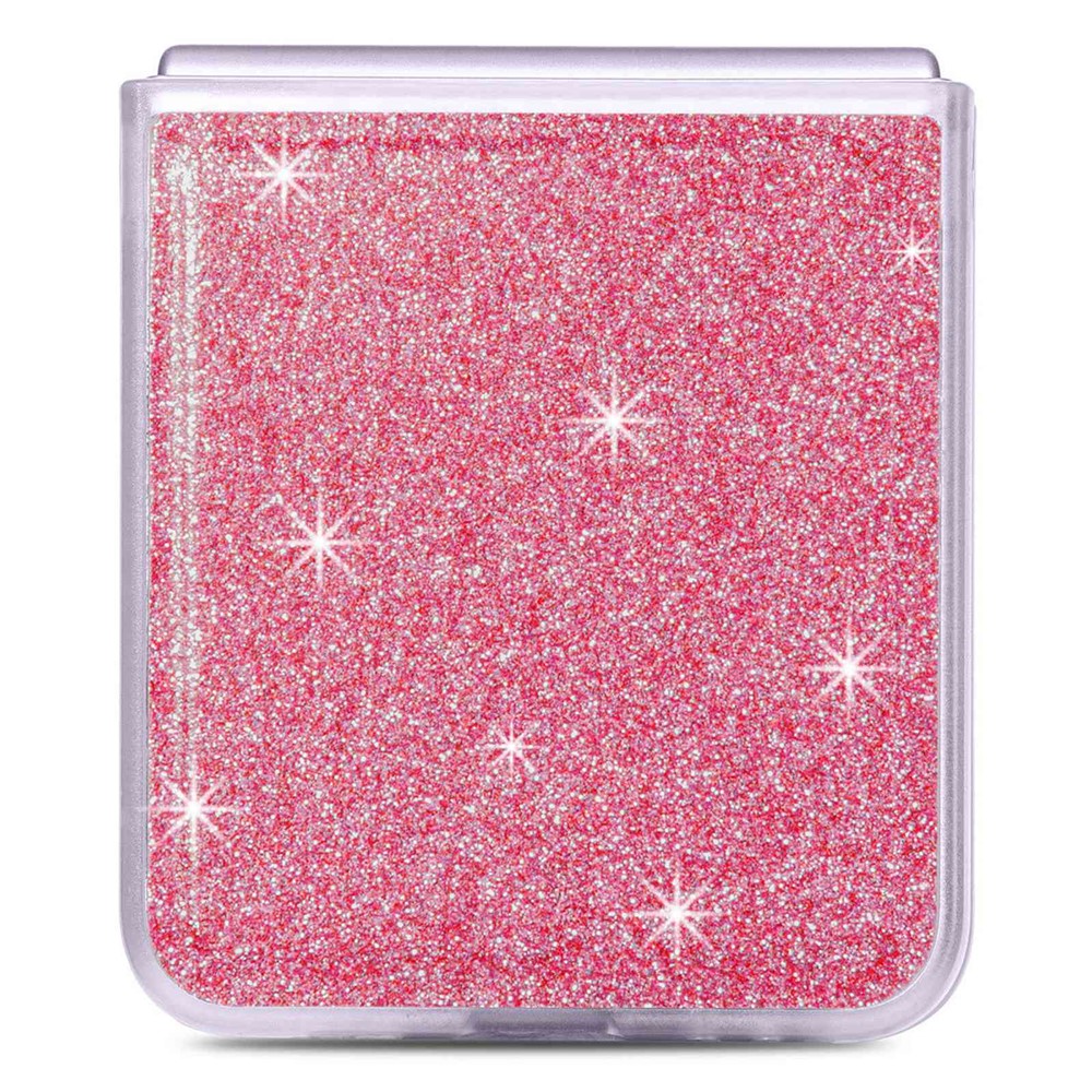 For Samsung Galaxy Z Flip4 5G Anti-drop Glitter Sequins Phone Cover PU Leather Coated PC Hard Cell Phone Case - Pink-4