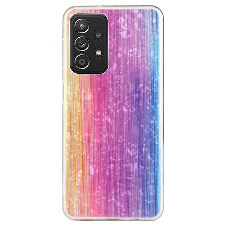 For Samsung Galaxy A33 5G Shell Pattern IMD Phone Case 2.0mm Thickened Soft TPU Protective Cover - Pink Rainbow-1