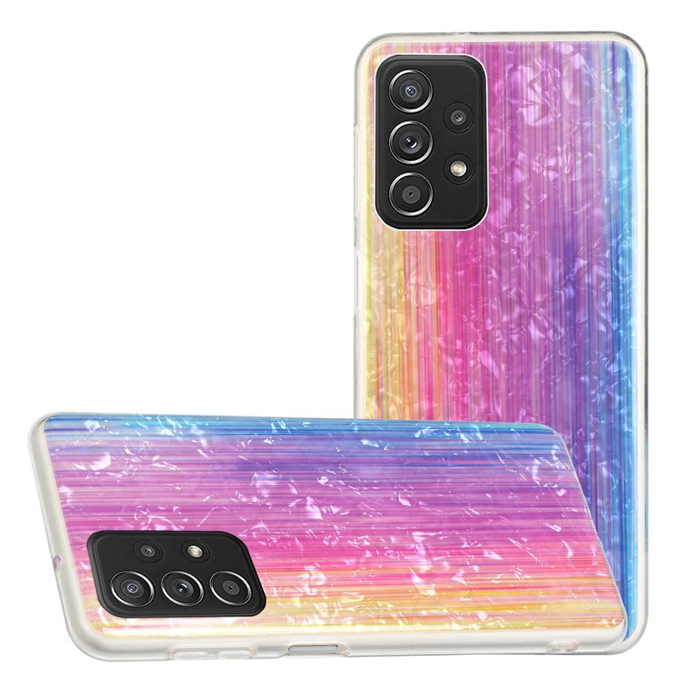 For Samsung Galaxy A33 5G Shell Pattern IMD Phone Case 2.0mm Thickened Soft TPU Protective Cover - Pink Rainbow-4
