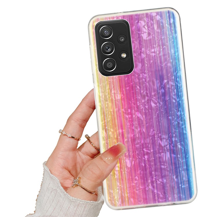 For Samsung Galaxy A33 5G Shell Pattern IMD Phone Case 2.0mm Thickened Soft TPU Protective Cover - Pink Rainbow-5