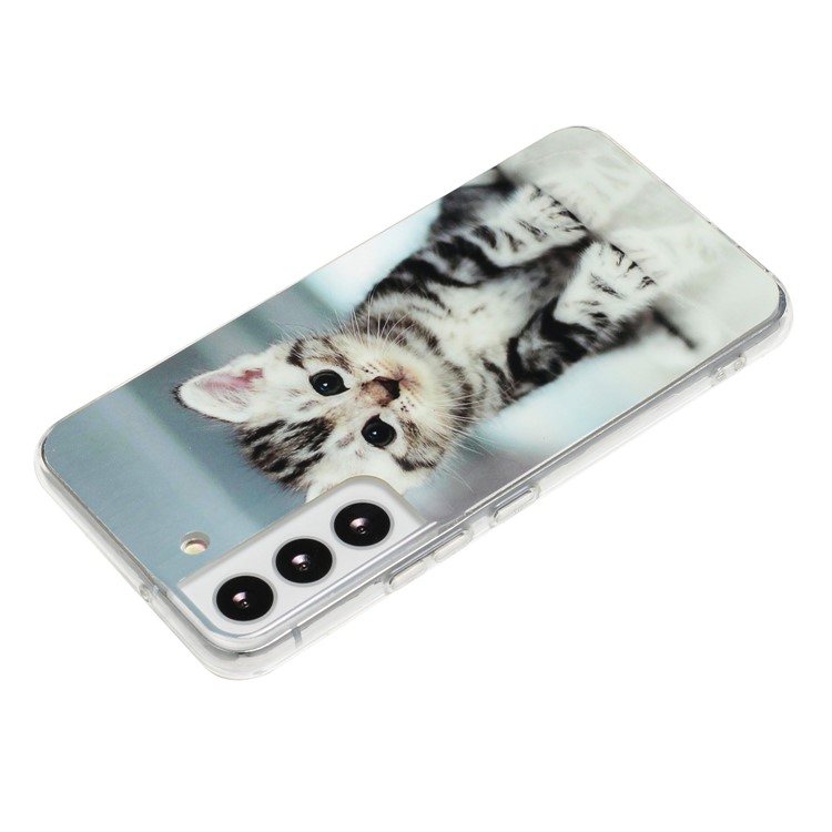 For Samsung Galaxy S22+ 5G IMD Shell Pattern Back Case 2.0mm Thickened Soft TPU Shockproof Cover - Cute Cat-1